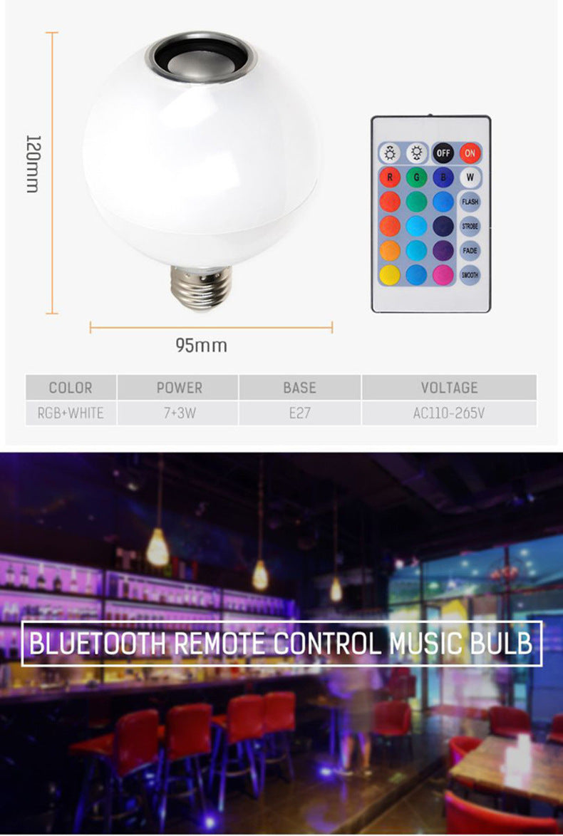 Remote control colorful LED bluetooth music bulb light - Jay Store