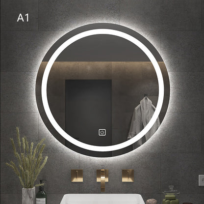 Round Smart Bathroom Toilet Mirror With Light Touch Screen Induction - Jay Store