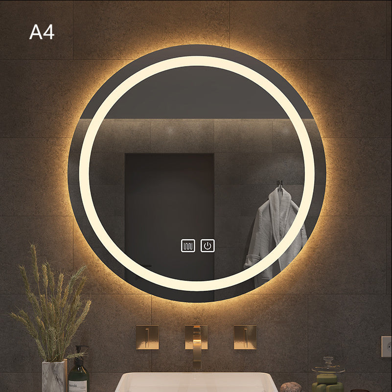 Round Smart Bathroom Toilet Mirror With Light Touch Screen Induction - Jay Store