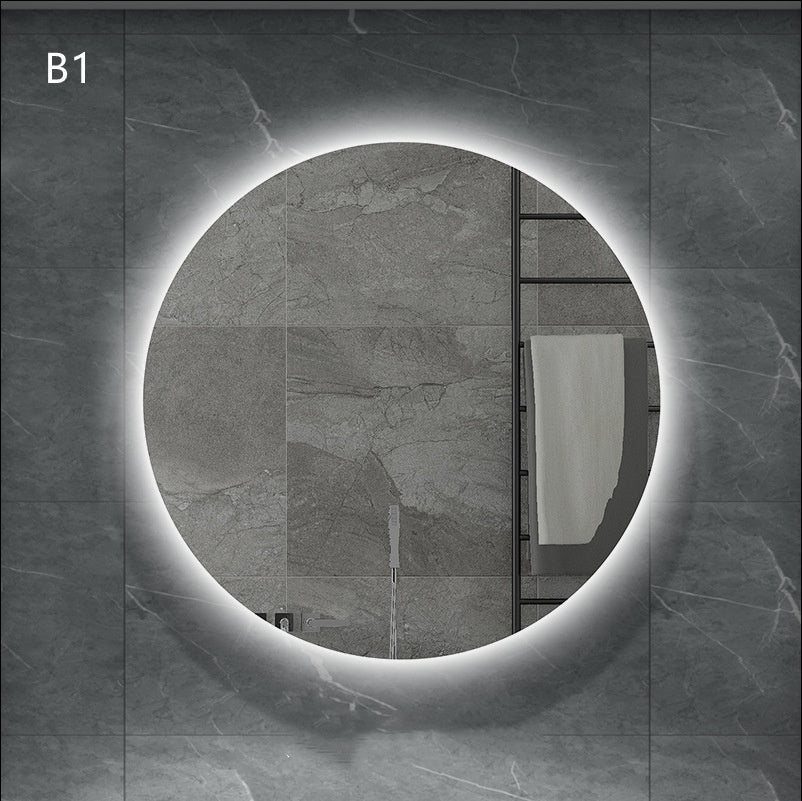 Round Smart Bathroom Toilet Mirror With Light Touch Screen Induction - Jay Store