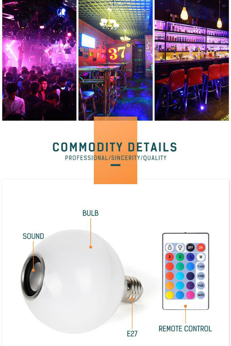 Remote control colorful LED bluetooth music bulb light - Jay Store