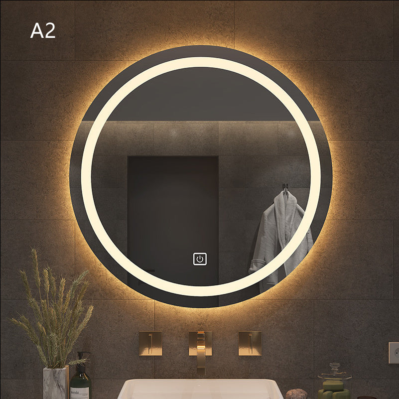 Round Smart Bathroom Toilet Mirror With Light Touch Screen Induction - Jay Store