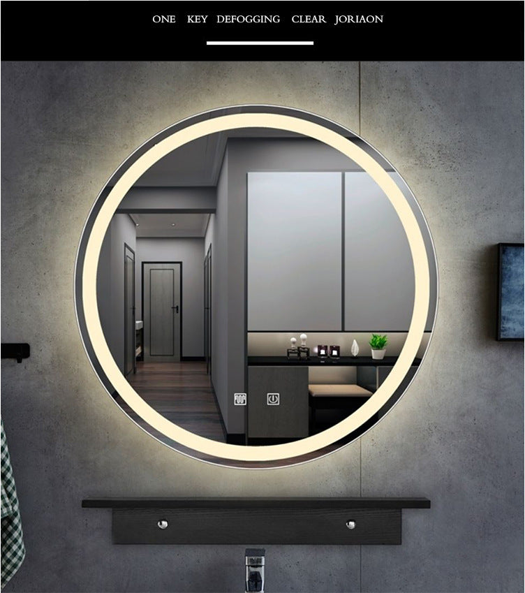 Round Smart Bathroom Toilet Mirror With Light Touch Screen Induction - Jay Store