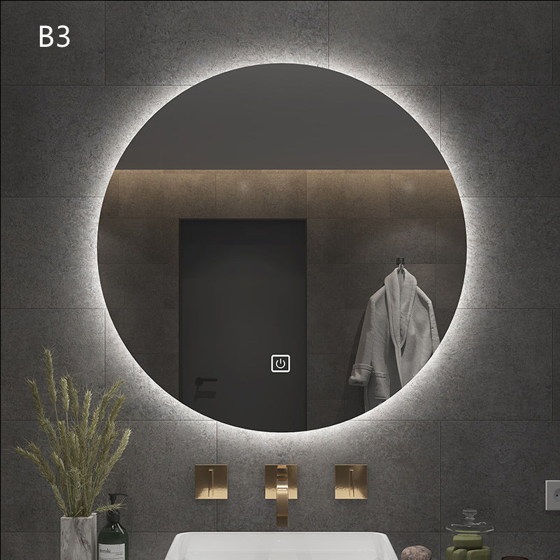 Round Smart Bathroom Toilet Mirror With Light Touch Screen Induction - Jay Store