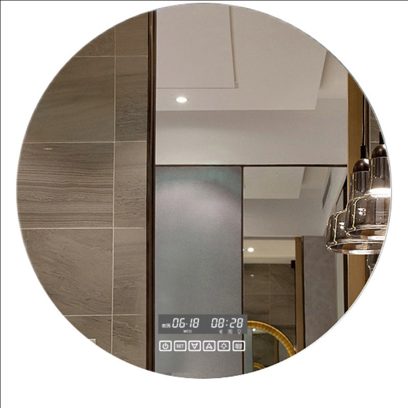Round Smart Bathroom Toilet Mirror With Light Touch Screen Induction - Jay Store